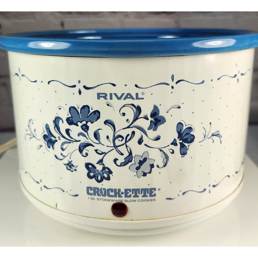 Rival Potpourri Crock Model 3206 35W White Blue Floral Country Style